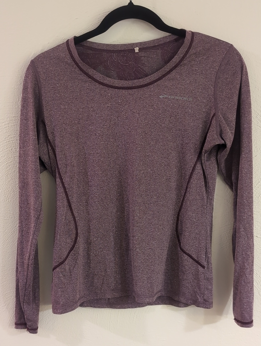 Brooks Women's Long Sleeve Heathered Mauve Performance Top